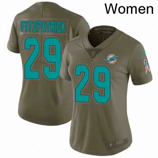 Womens Nike Miami Dolphins 29 Minkah Fitzpatrick Limited Olive 2017 Salute to Service NFL Jersey